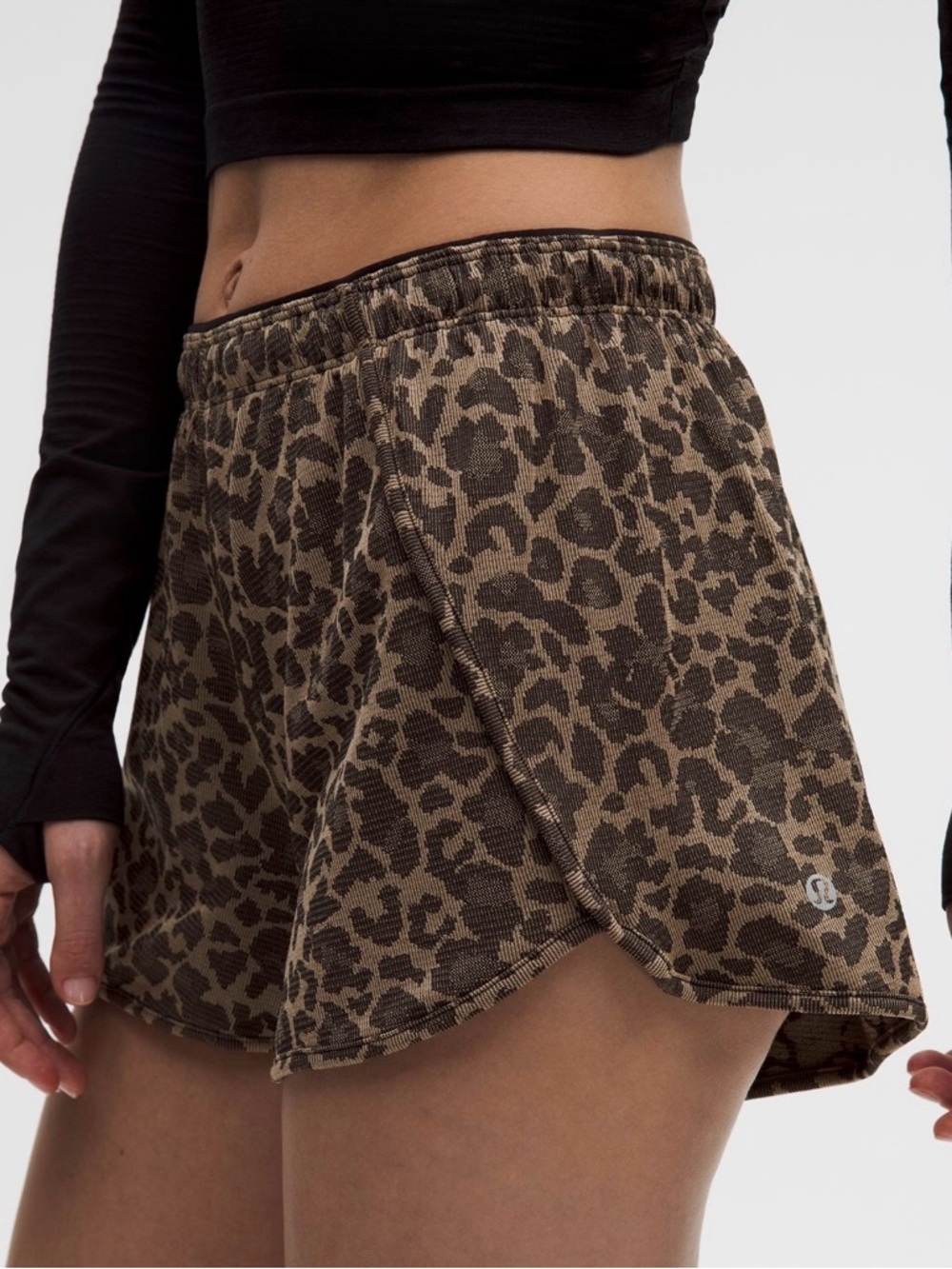 lululemon athletica Brown Leopard Print Athletic Shorts